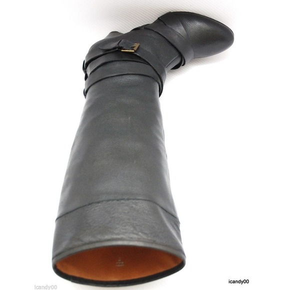 Cynthia Rowley LAINEY Tall Knee High Leather Boot Shoe Heel Black 6/7/7.5 New - Picture 7 of 11